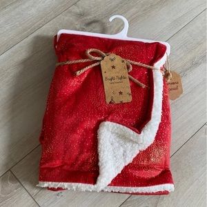 NWT Red Sherpa Baby Blanket